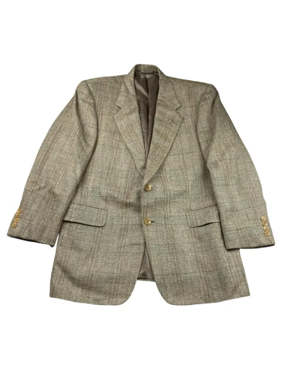 NEW Hickey Freeman Men's Tweed 2-Button Blazer Beige/Green Plaid • 40S US_2